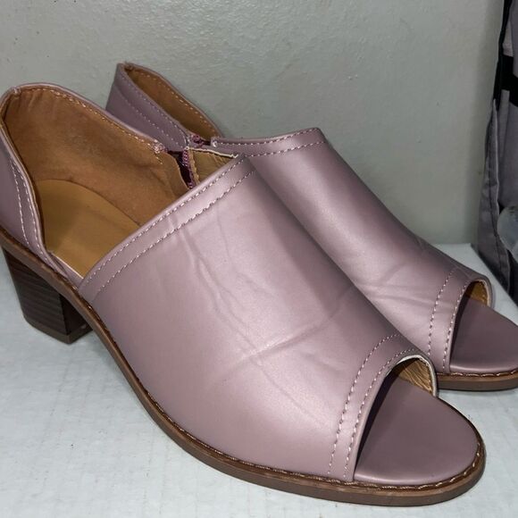 Women’s Mauve European Style Peep Slides Eu 40/ US 9 - Picture 1 of 8